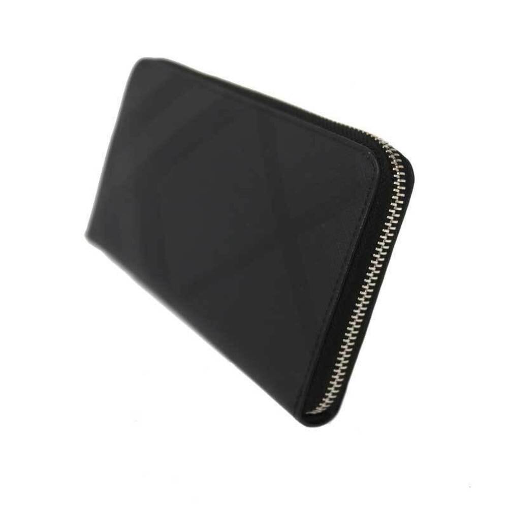 Burberry Wallet Around Zip Black Check Canvas - Picture 3 of 8